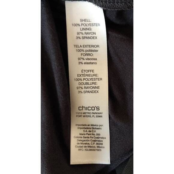 Easywear Chicos Embellished Top Sz 3-14 /16 Assymetrical Gray Bling Batwing NWT - Picture 11 of 16